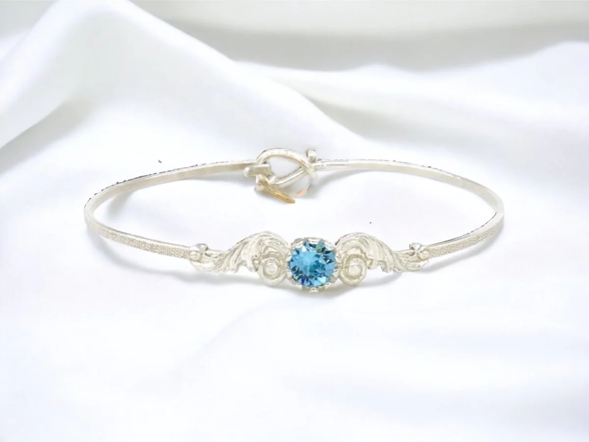 Angel Wings Birthstone Color Crystal Bracelet - Image 3