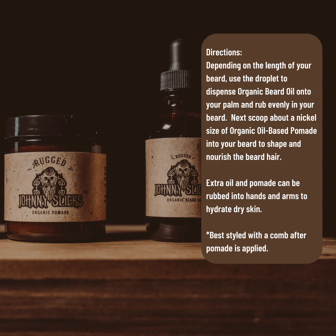 Signature Beard Style Kit: Oil Based Pomade and Organic Beard Oil - Image 7