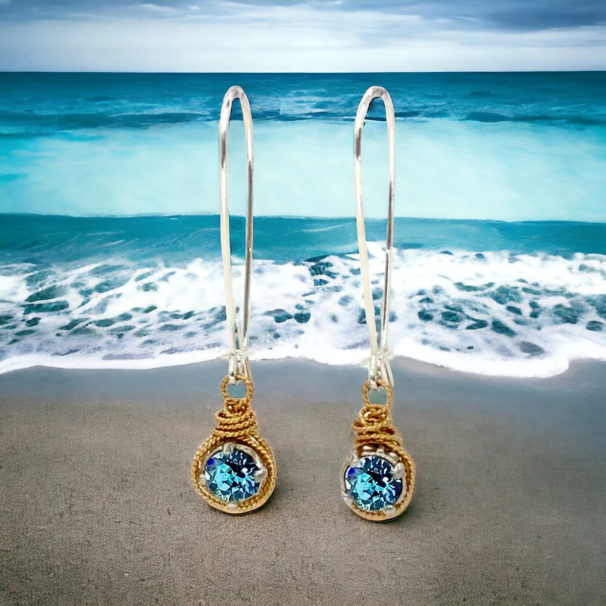 Birthstone Color Crystal Earrings - Image 3