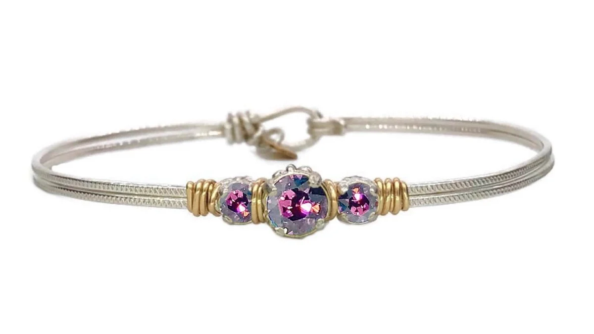 Birthstone Color Triple Setting Crystal Bracelet - Image 17