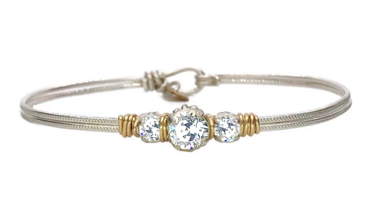 Birthstone Color Triple Setting Crystal Bracelet - Image 19