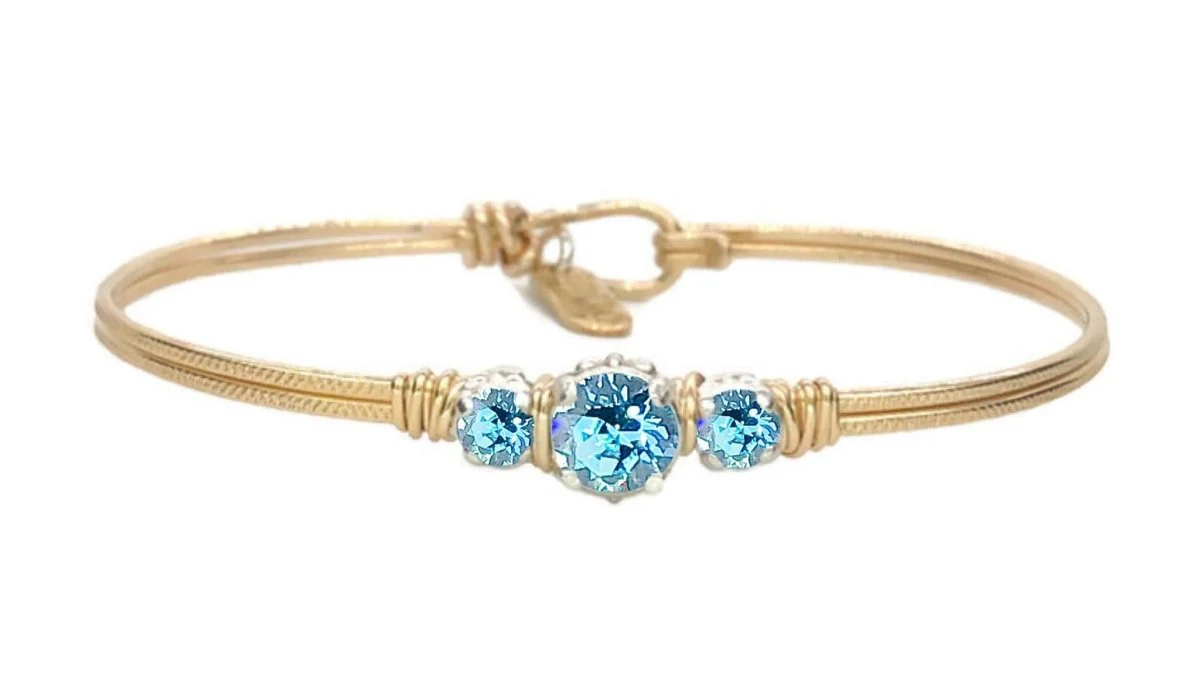 Birthstone Color Triple Setting Crystal Bracelet - Image 4