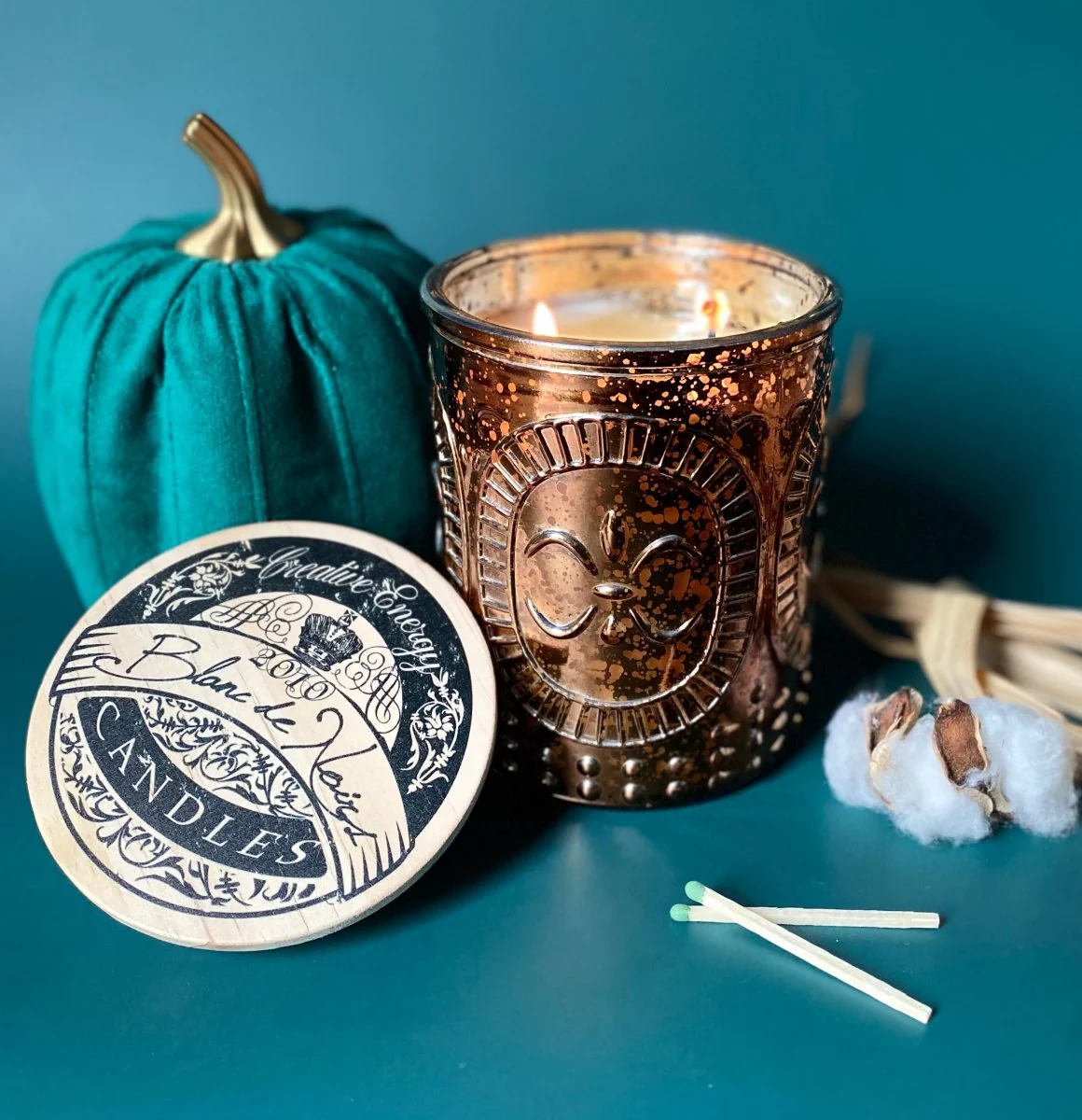 Blanc de Noirs Soy Candle in Copper Mercury Glass Jar - Image 2