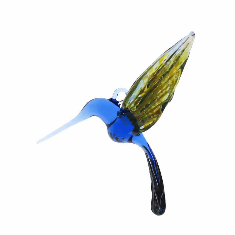 Blown Glass Hummingbirds Handcrafted Art Glass Ornaments - Image 3