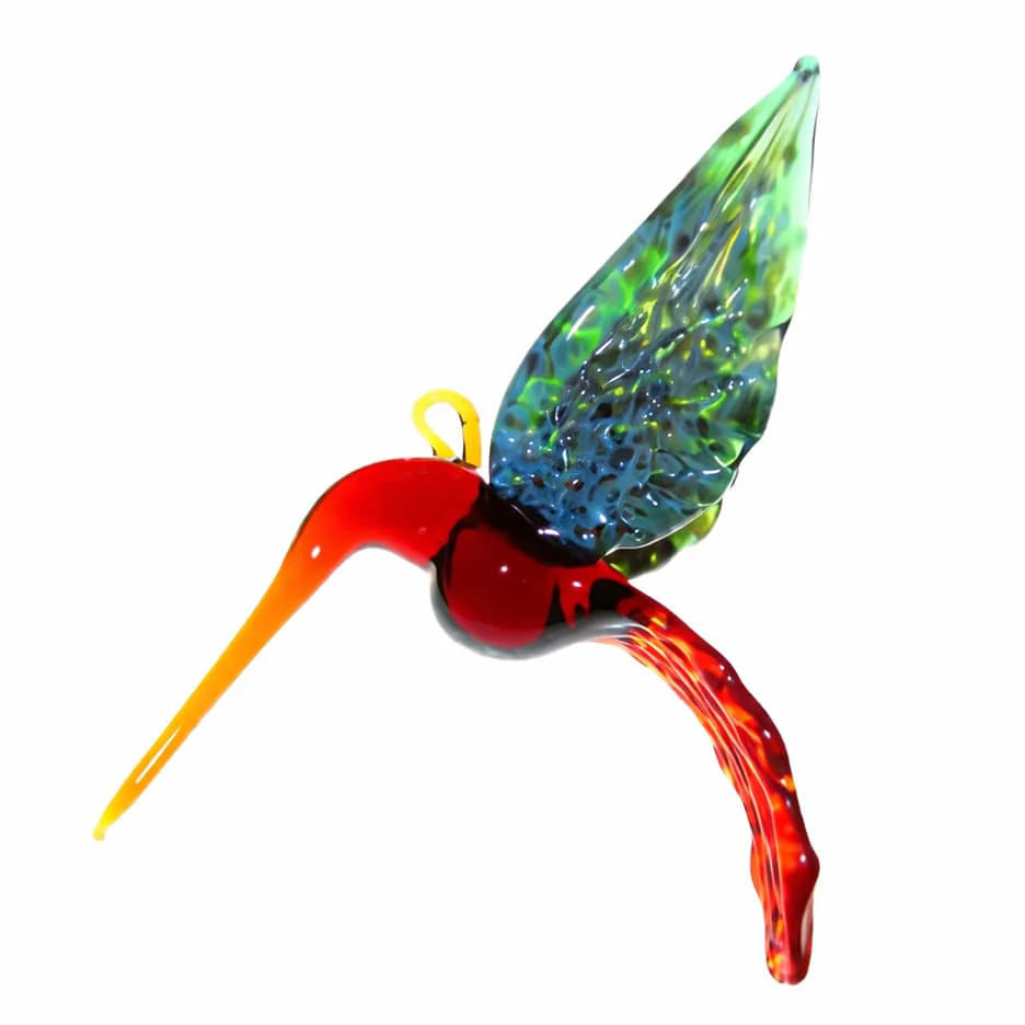 Blown Glass Hummingbirds Handcrafted Art Glass Ornaments - Image 5