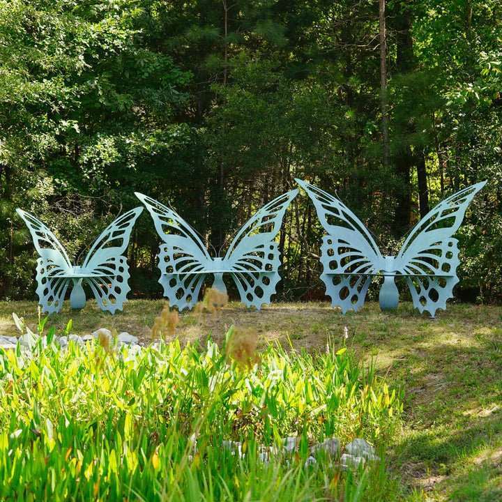 Butterfly Bench Handcrafted Steel Garden Bench by Cricket Forge - Image 3