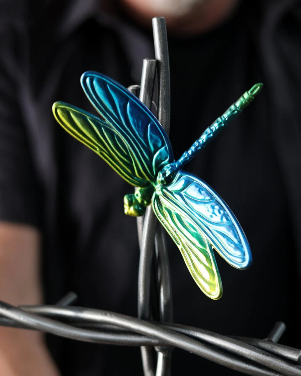 Dragonfly Handcrafted Vine Cross - Image 4