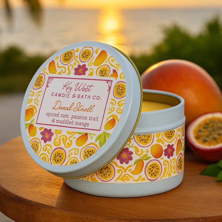 Duval Stroll Candle 8oz - Spiced Rum, Passion Fruit - Image 4