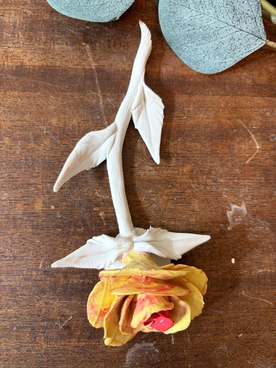 Sunlit Promise Handmade Porcelain Rose - Image 3