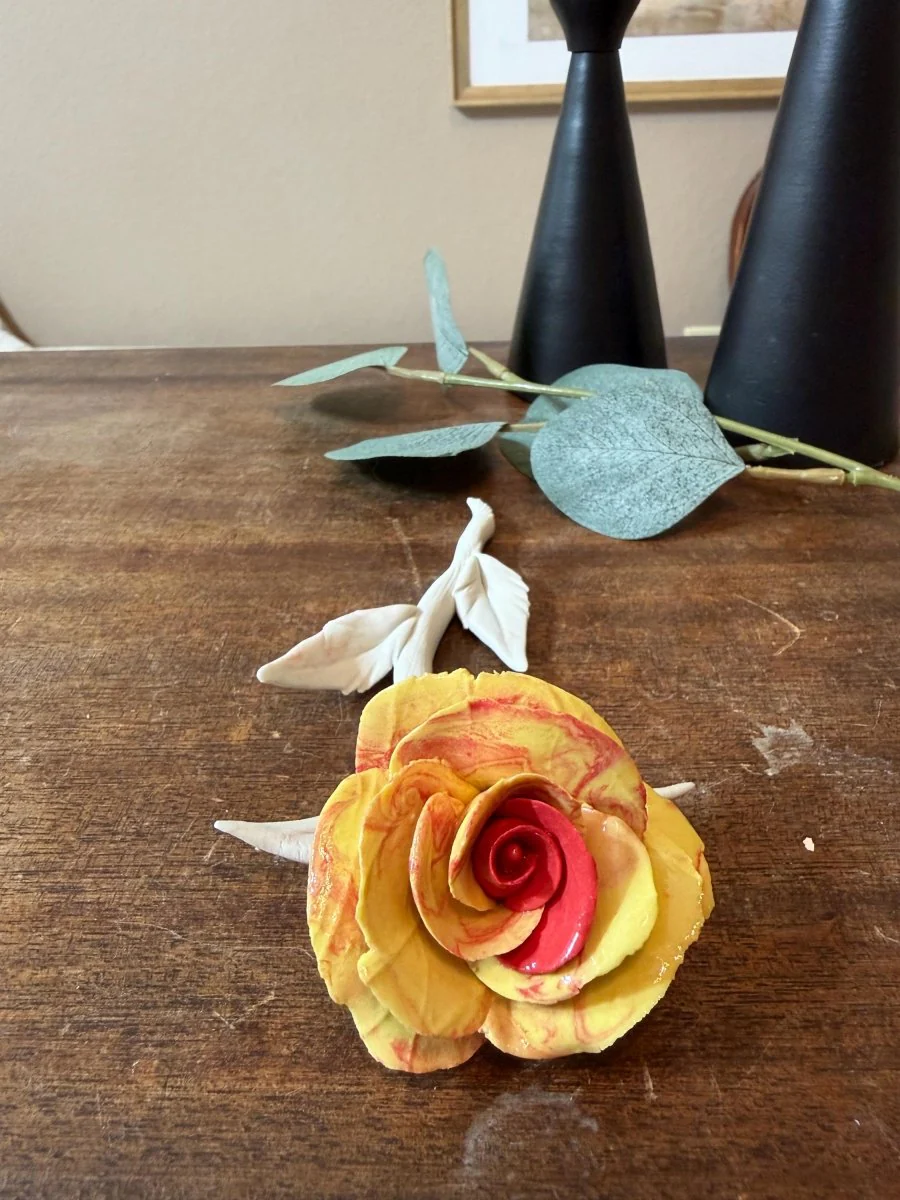 Sunlit Promise Handmade Porcelain Rose - Image 4