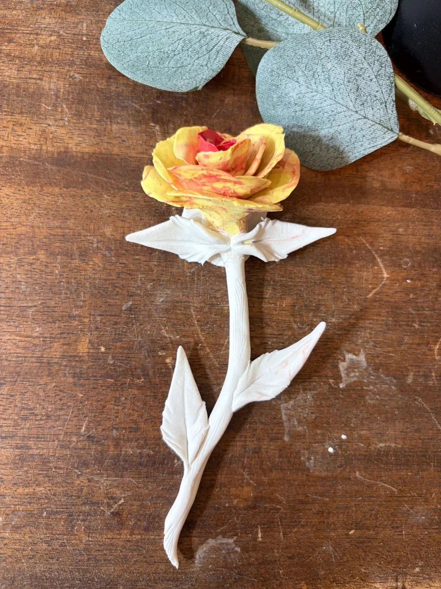 Sunlit Promise Handmade Porcelain Rose - Image 5