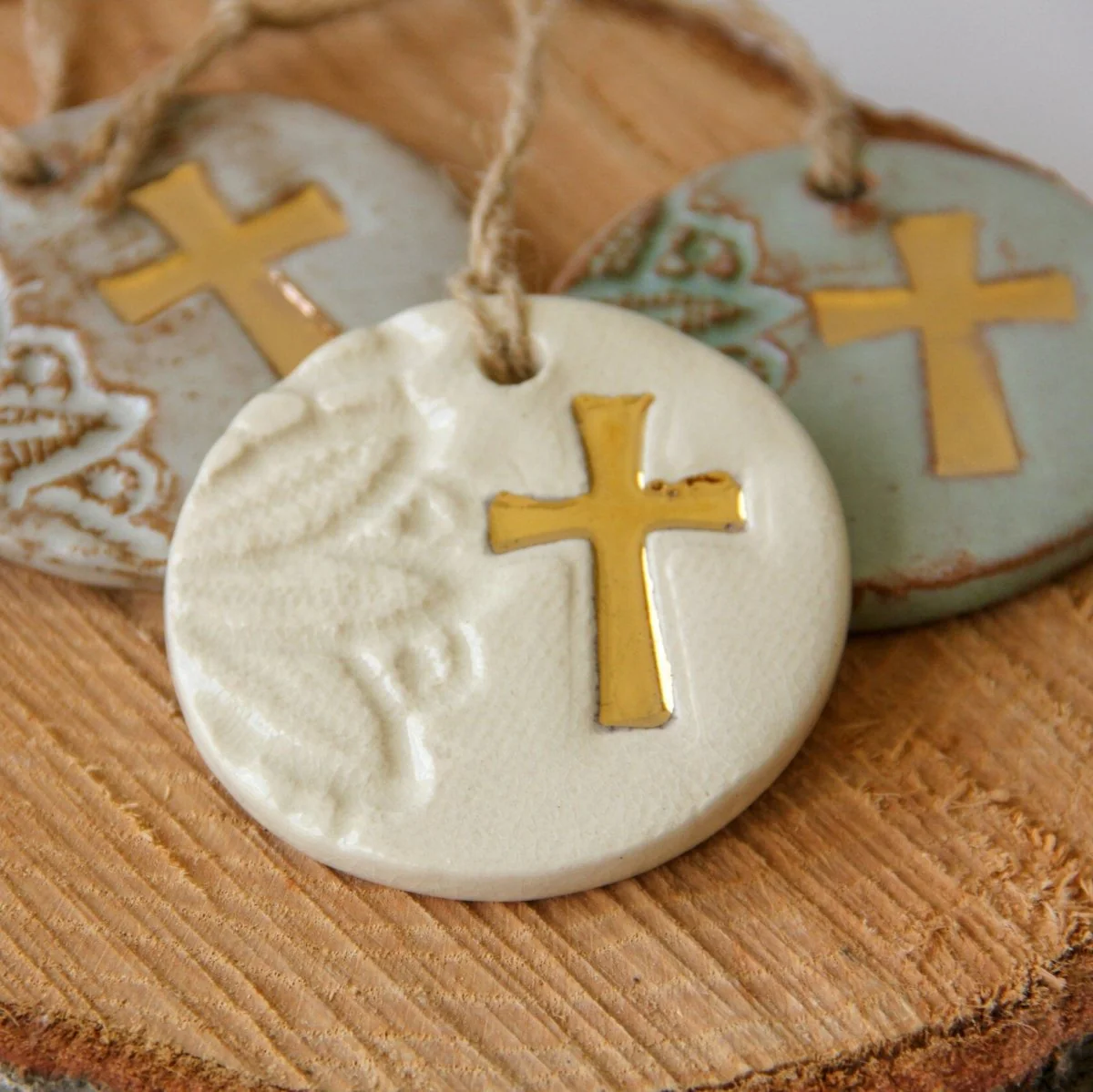 Gold Leaf Cross Ornament - Image 4
