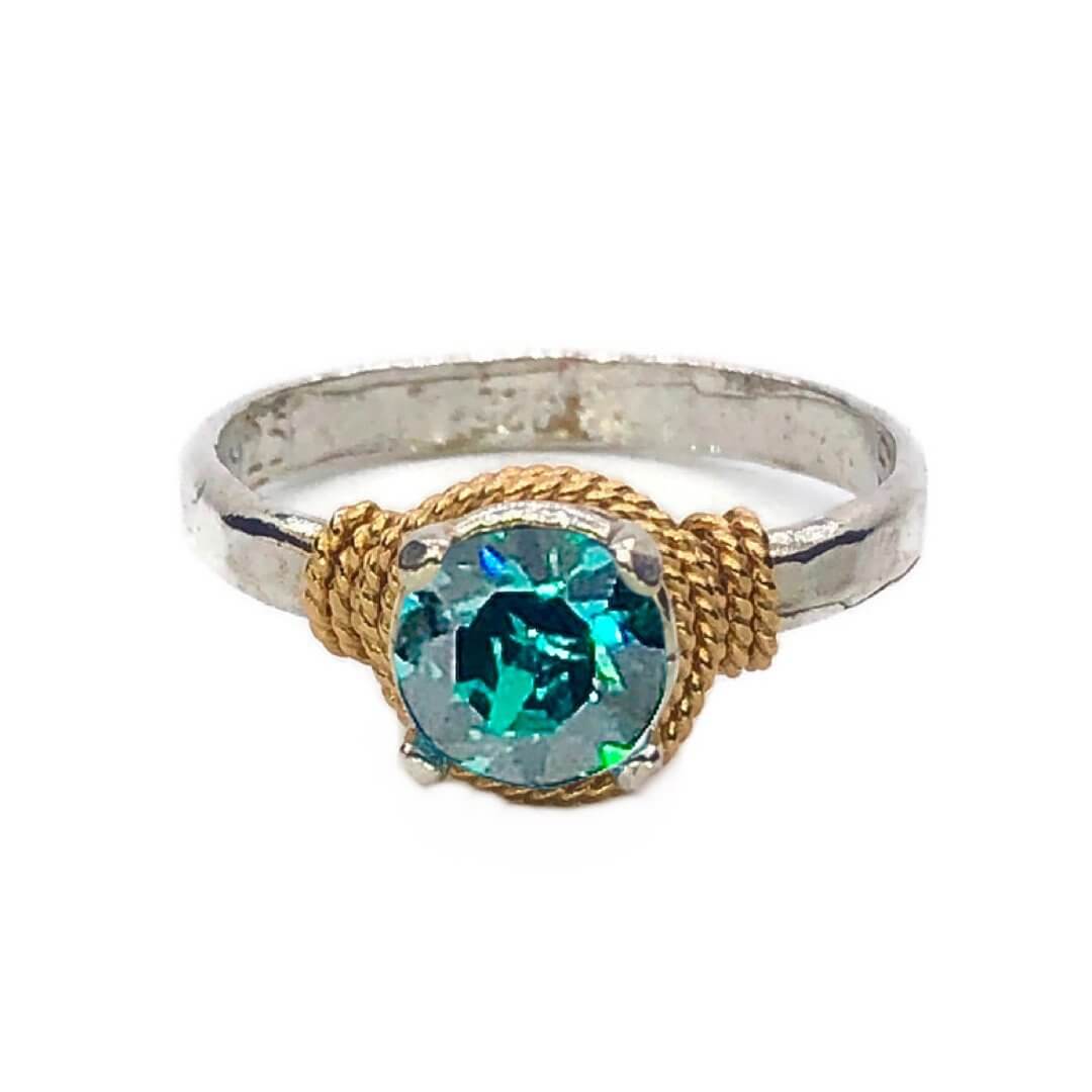 Hand Hammered Birthstone Colored Crystal Ring - Image 10