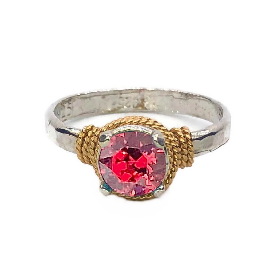 Hand Hammered Birthstone Colored Crystal Ring - Image 12