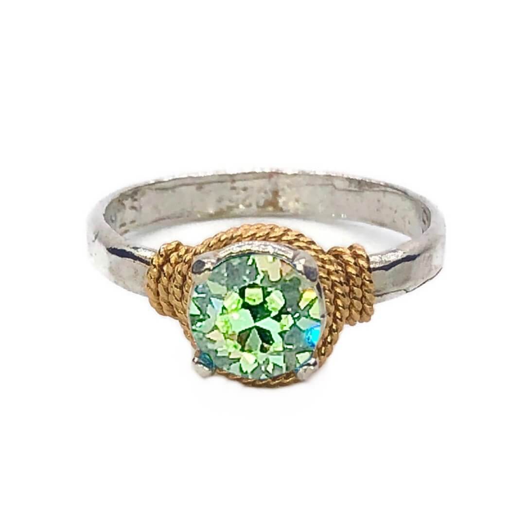 Hand Hammered Birthstone Colored Crystal Ring - Image 13