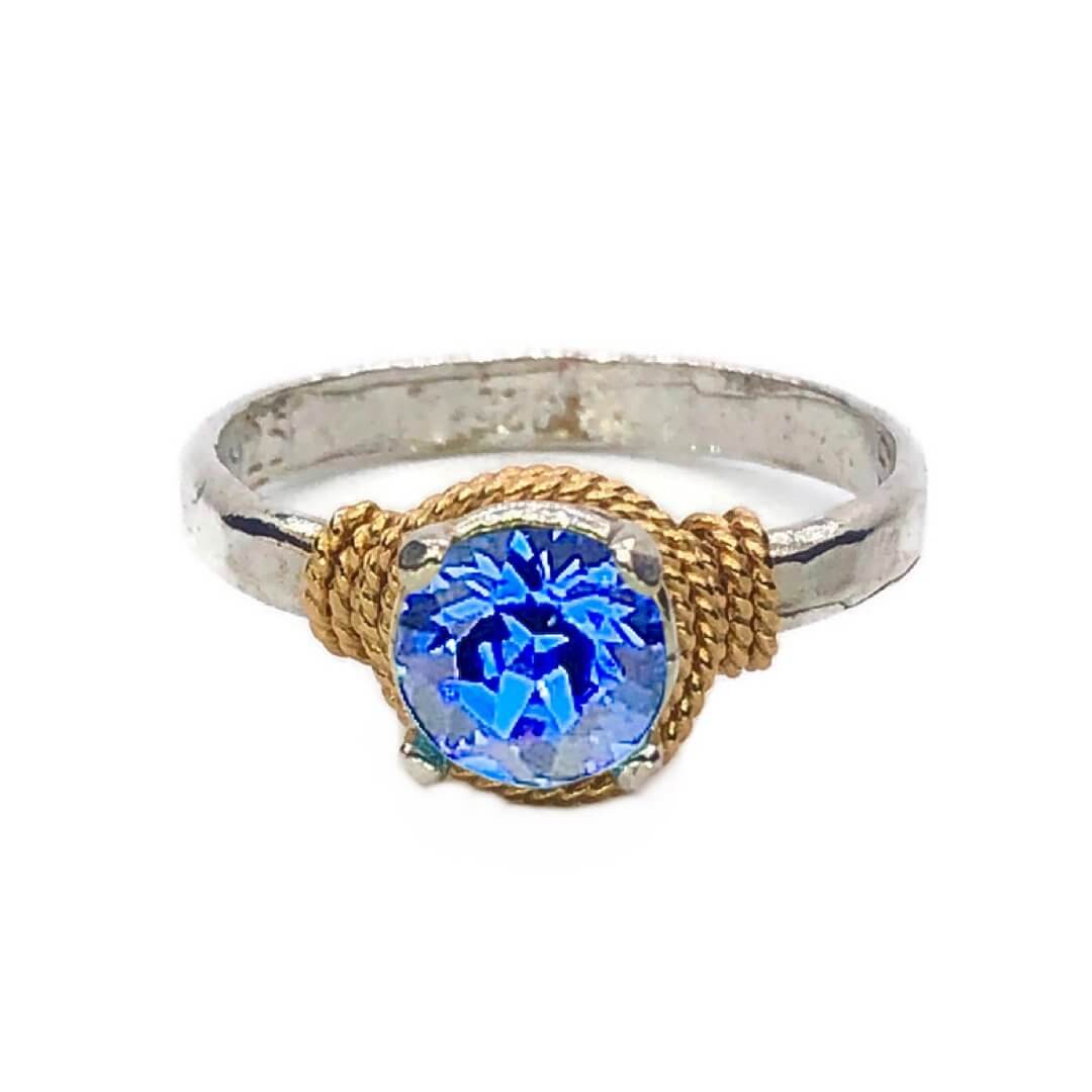 Hand Hammered Birthstone Colored Crystal Ring - Image 14