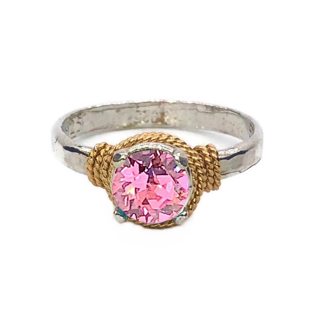 Hand Hammered Birthstone Colored Crystal Ring - Image 15