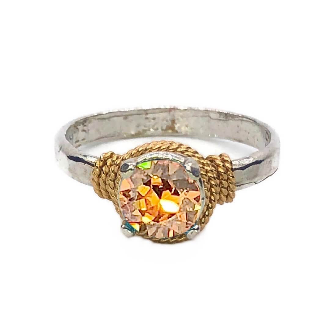 Hand Hammered Birthstone Colored Crystal Ring - Image 16