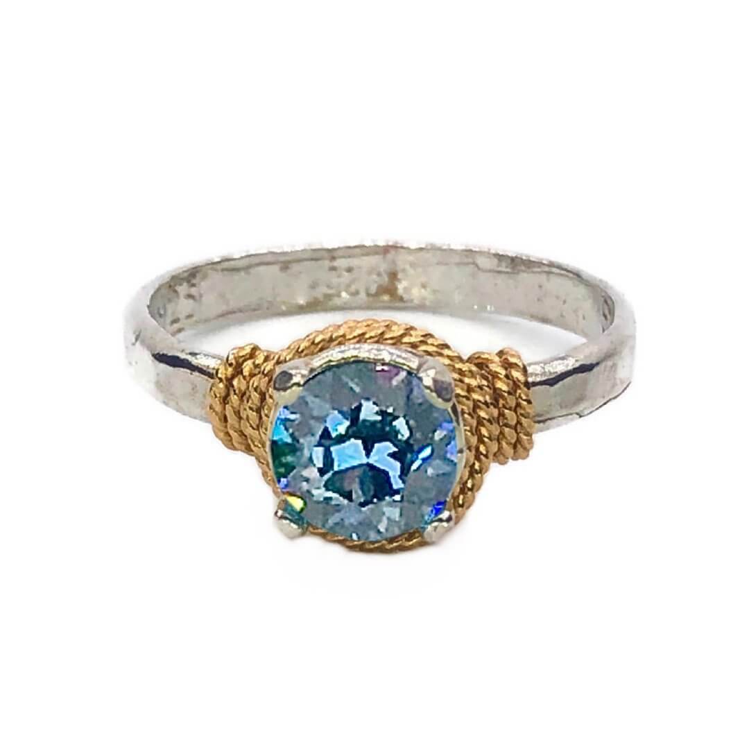 Hand Hammered Birthstone Colored Crystal Ring - Image 17