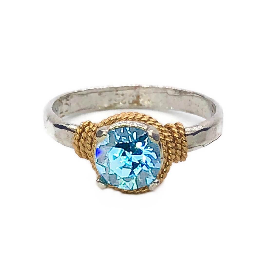 Hand Hammered Birthstone Colored Crystal Ring - Image 8