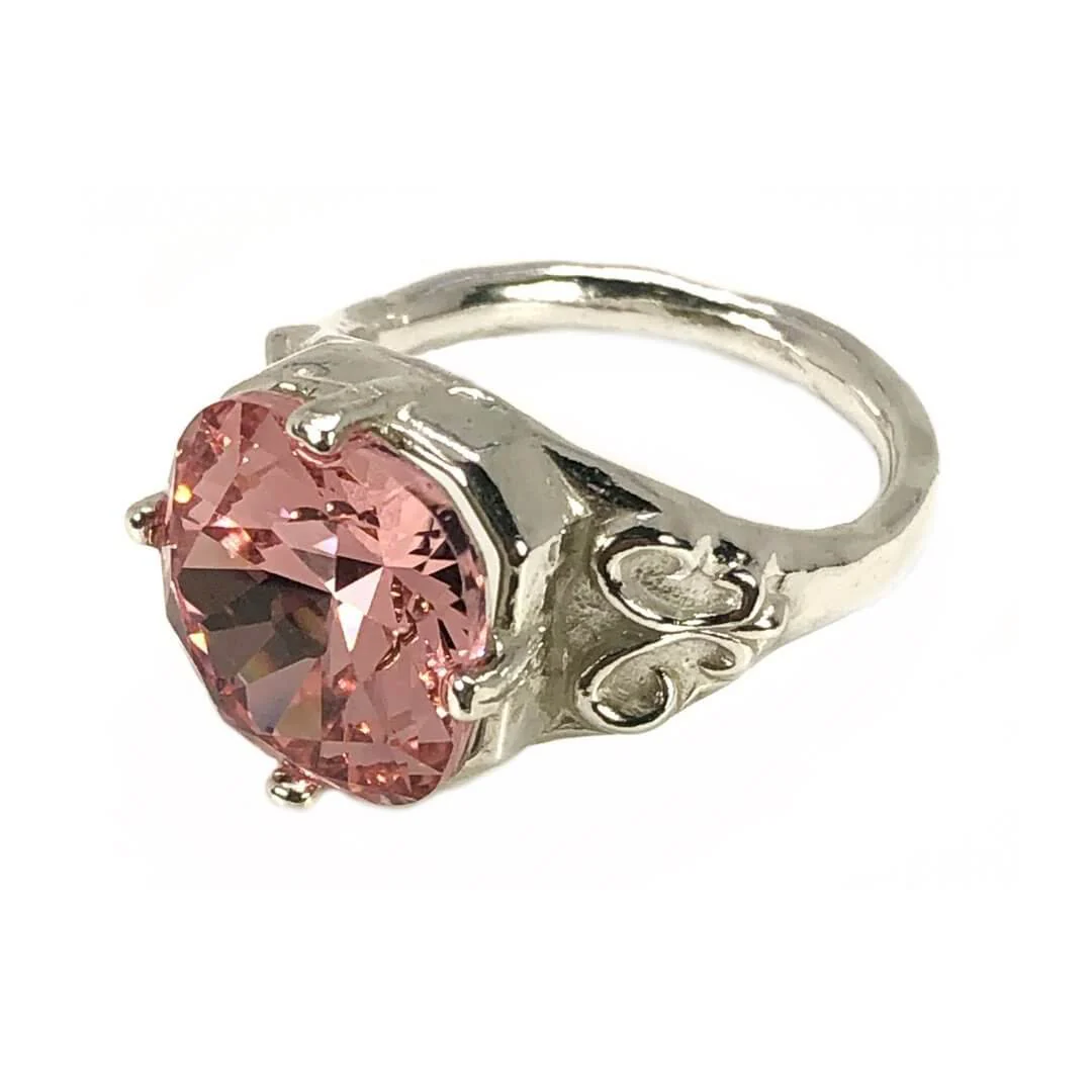 Heirloom Ring Sterling Silver, European Crystal - Image 6