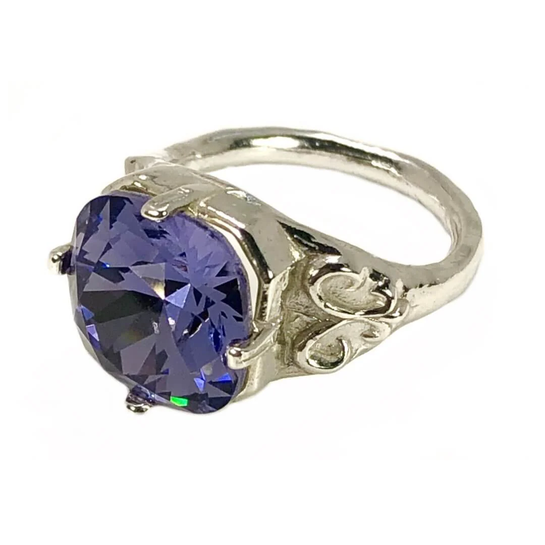 Heirloom Ring Sterling Silver, European Crystal - Image 8