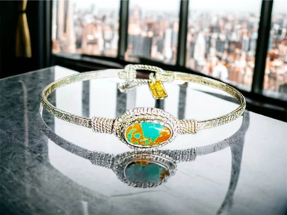 Kingman Turquoise Sterling Silver Bracelet - Image 10