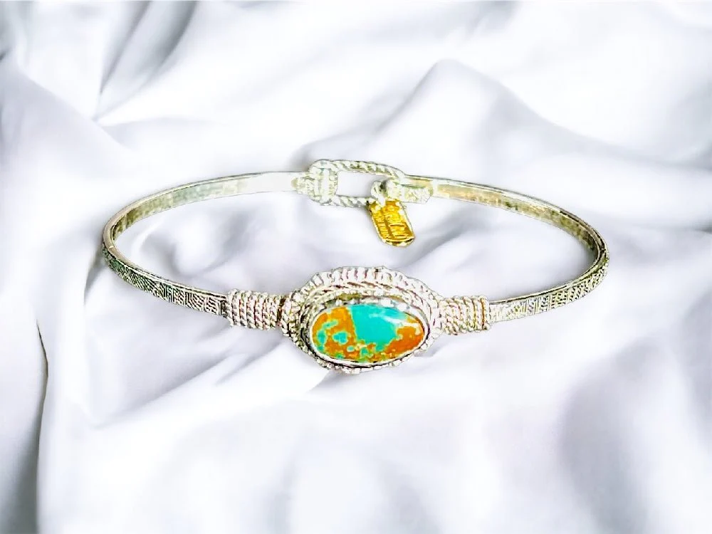 Kingman Turquoise Sterling Silver Bracelet - Image 11