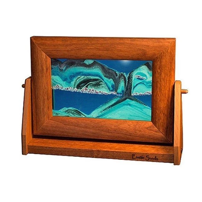Moving Sand Picture Ocean Blue Sm. in Alder Frame