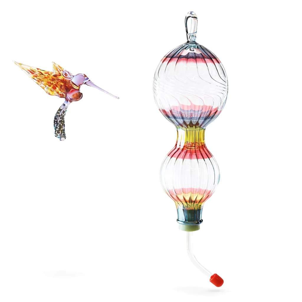 Rainbow-striped Hummingbird Feeder
