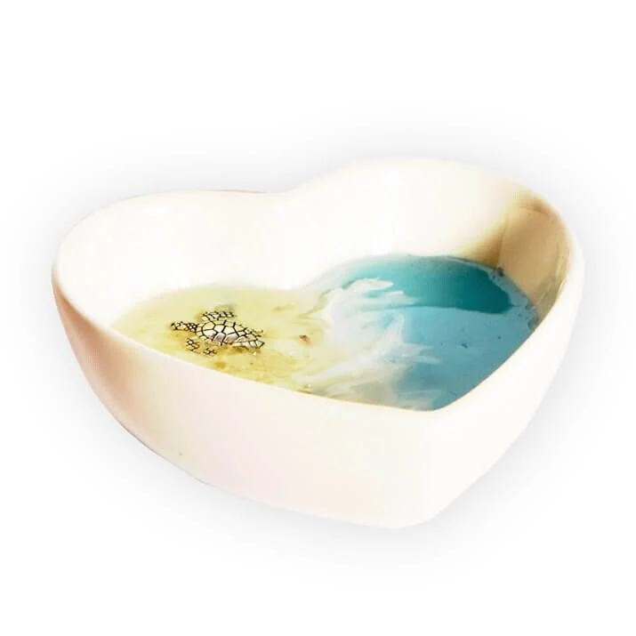 Sea Turtle Ocean Beach Ring Heart Dish - Image 3