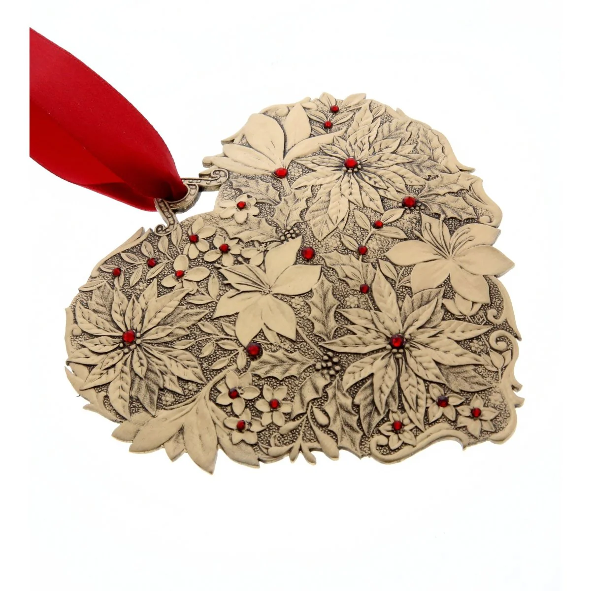 Seasons of Love- Winter Floral Heart Ornament (Bronze) - Image 3