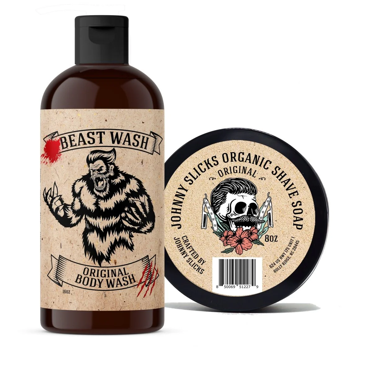 Organic Shower Set – Body Wash and Shave Soap