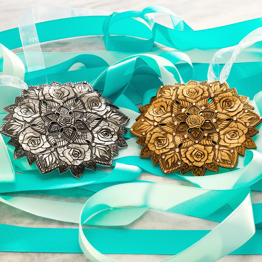 Snow Crystal Rose Ornament (Bronze) - Image 3