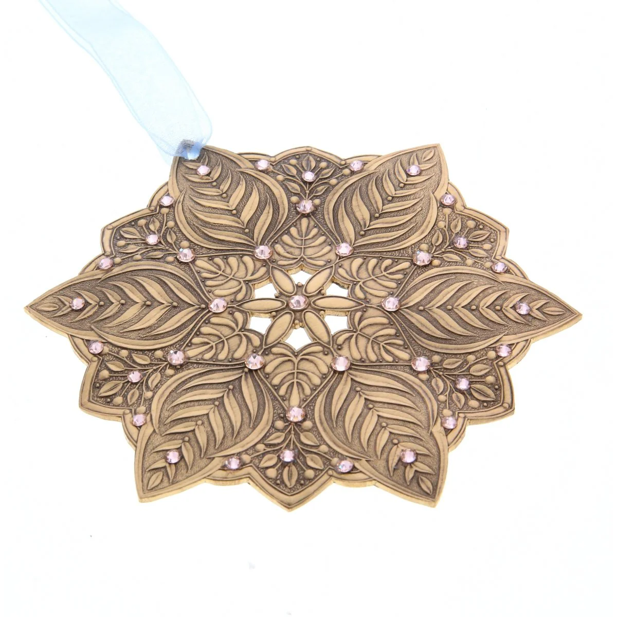 Snow Crystal Winter Greens Ornament (Bronze) - Image 2