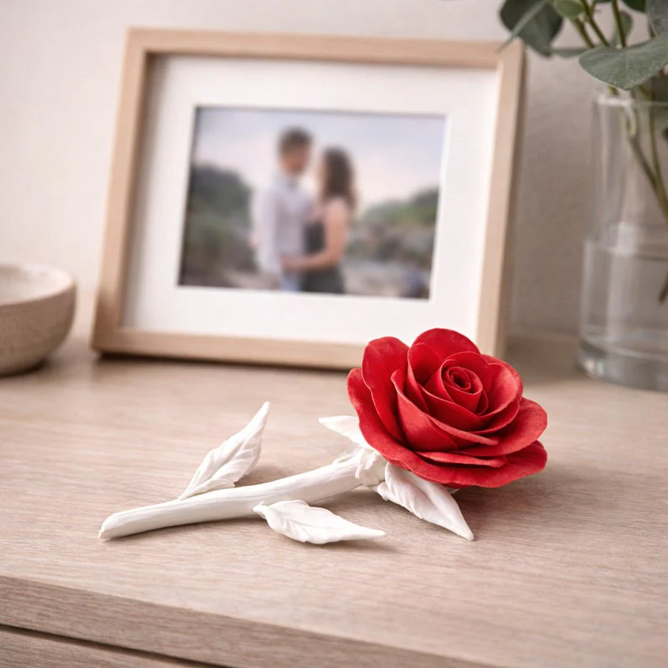 True Love Red Rose Handmade Porcelain - Image 2