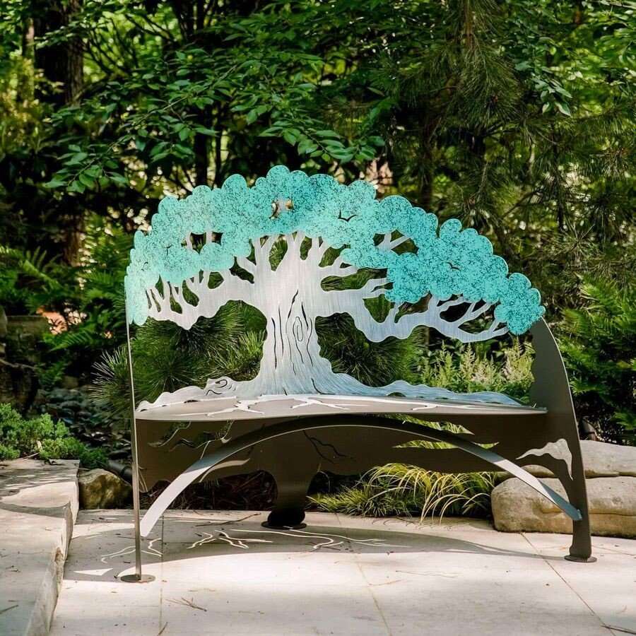 Tree Bench Steel Outdoor Bench by Cricket Forge - Image 3