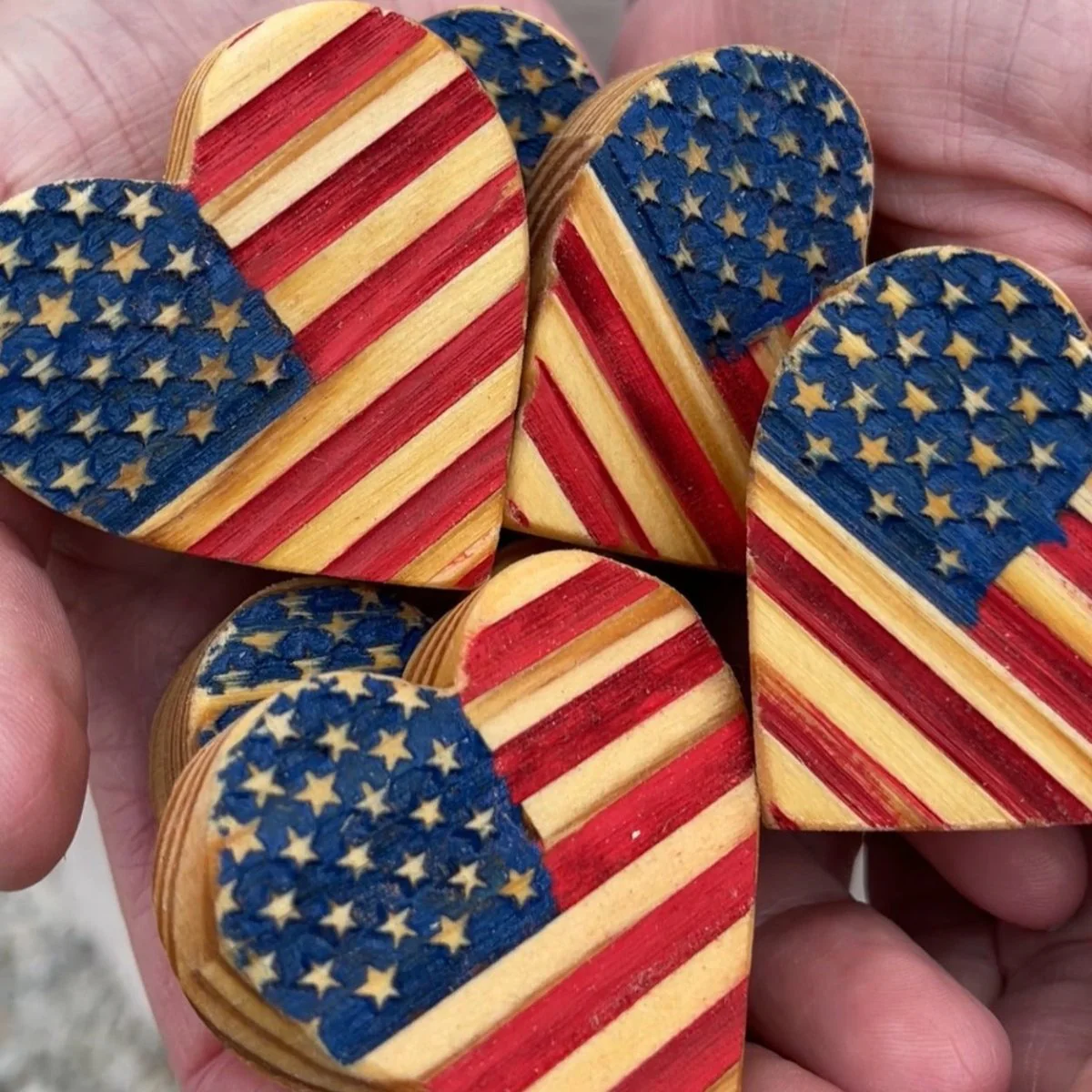 USA Wooden Hearts - Image 3