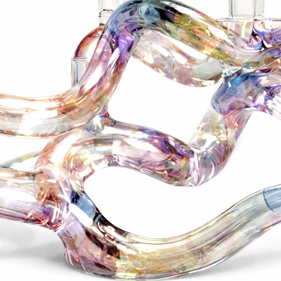 Windswept Tree of Life Handblown Glass Menorah - Image 3