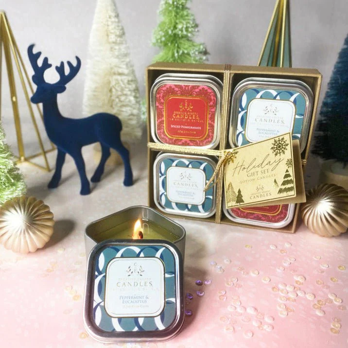 Winter 2 in 1 Soy Lotion Candles Scented Candle Gift Set - Image 2